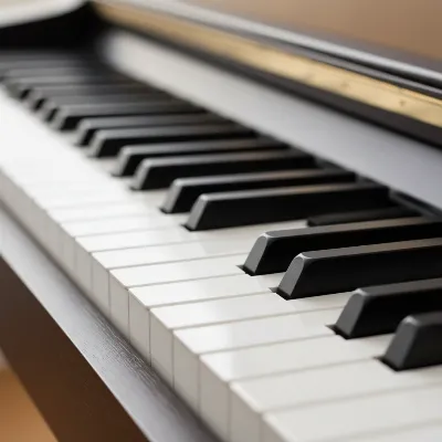 A close-up of the Yamaha YDP-145's Graded Hammer Standard (GHS) keyboard action, highlighting the matte black keytops and the weighted feel.